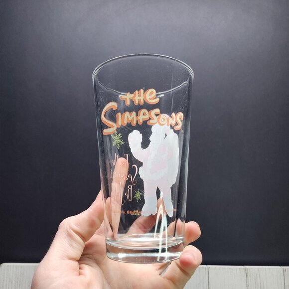 The Simpsons Christmas Pint Drinking Glass Tumbles 6'' Christmas Gift 2010 - Picture 5 of 9